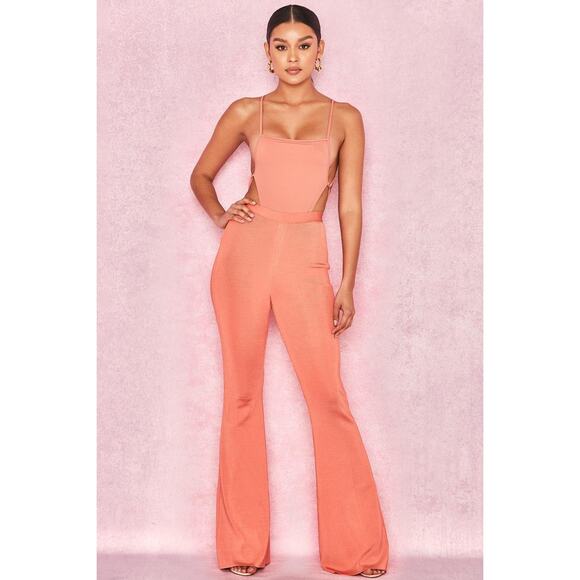 House of CB London Inna Peach Pandage Trousers/Pants Size XS NWT - Picture 1 of 9